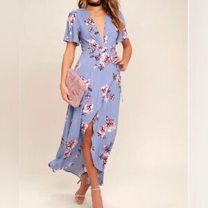 ASTR Lavender Floral High Low Wrap Dress